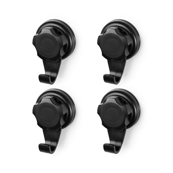 4 musta suure konksu komplekt, ⌀ 7,1 cm Bestlock - Compactor