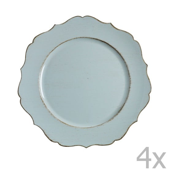 Sada 4 modrých talířů Blasone