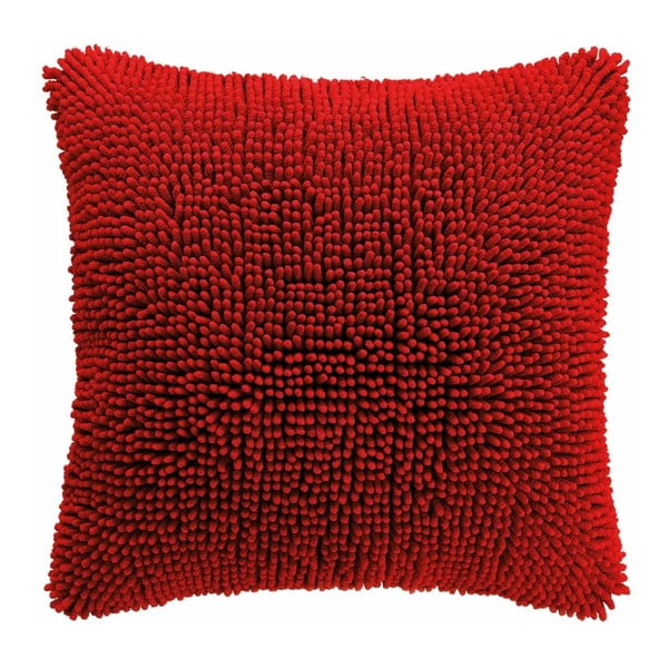 Červený povlak na polštář Tiseco Home Studio Shaggy, 45 x 45 cm
