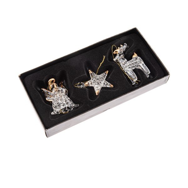 Klaasist jõulukaunistuste komplekt 3 tk 9 cm – Dakls