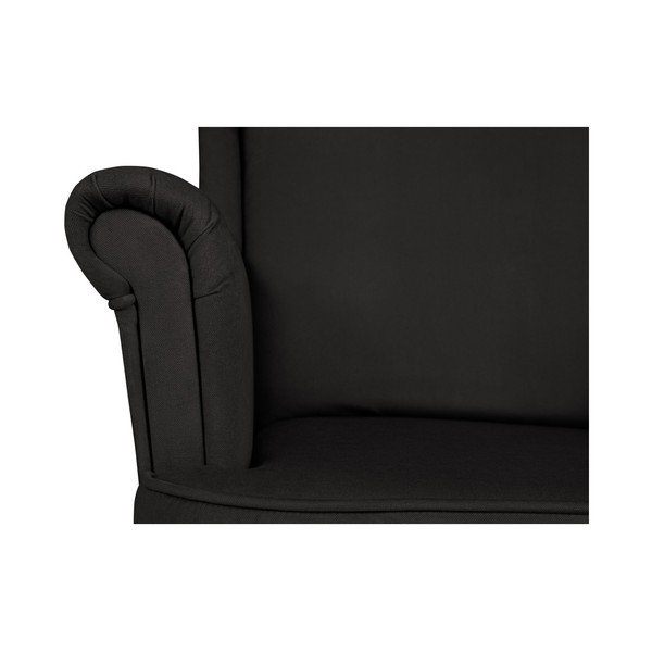 Černé křeslo ušák Micadoni Home Pirla-image-4