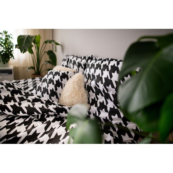 Must-valge puuvillane üheinimesevoodipesu Dita, 140 x 200 cm Trek - Cotton House-image-2