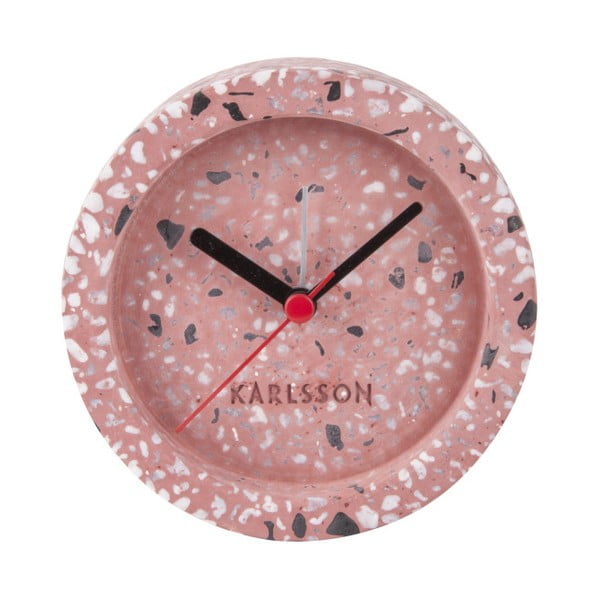 Růžové stolní hodiny s budíkem Karlsson Tom