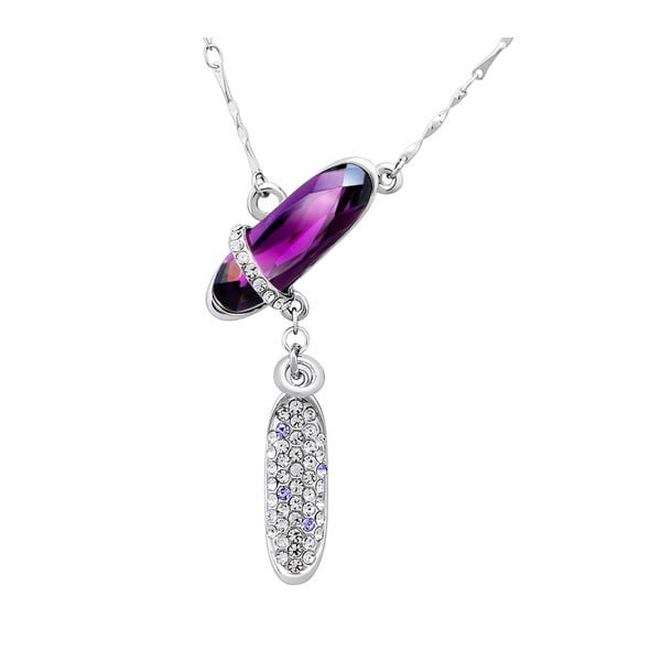 Náhrdelník s fialovými krystaly Swarovski Elements Crystals Rhinestone