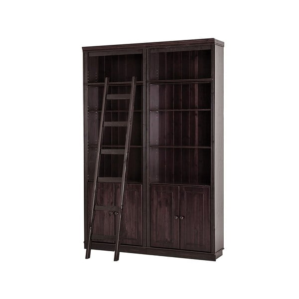 Pruun männipuidust raamaturiiul 148x223 cm Anita - Støraa-image-2