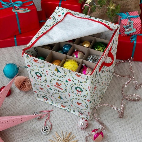 Riiete hoiukast taaskasutatud plastist 32x32x35 cm Classic Christmas - Rex London-image-1