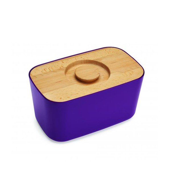 Nádoba na chléb s prkénkem Bread Bin, fialová