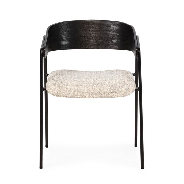 Mustad-beežid polsterdatud söögitoolid käetugedega, 2 tk komplektis Cora - MOME-image-4