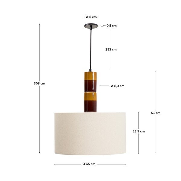 Ripplamp tekstiilist varjuga Mavran - Kave Home-image-4