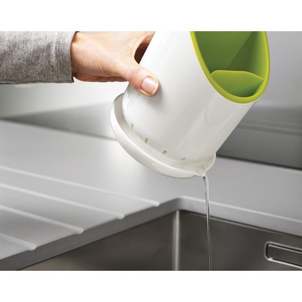 Bílo-zelený odkapávací stojánek na příbory a kuchyňské nástroje Joseph Joseph Dock-image-1