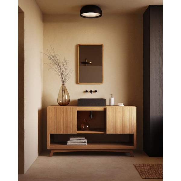 Madal tiikpuidust valamukapp 140x80 cm Kuveni - Kave Home-image-3