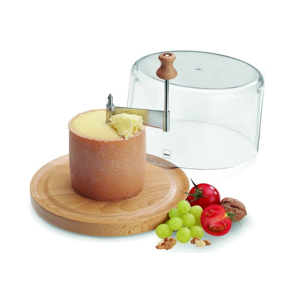 Puidust juustutaldrik kaane ja viilutajaga Planum - Kela-image-1