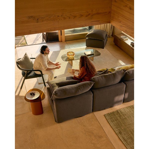 Klaasist pealispinnaga abilaud 47x48 cm Olir - Kave Home-image-2