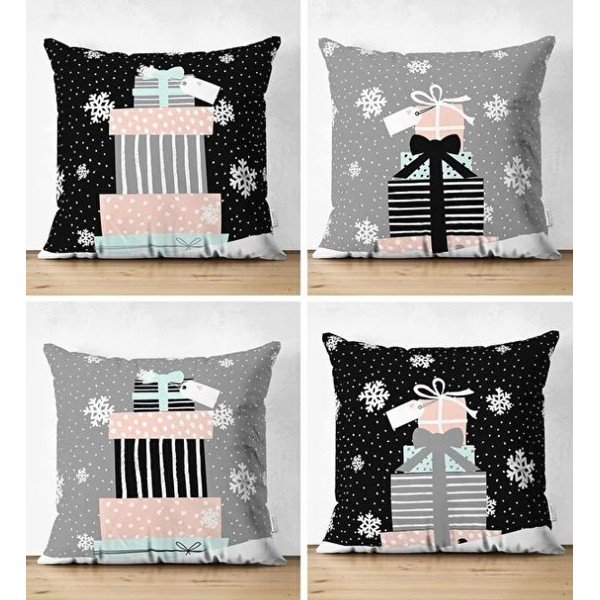 Padjapüürid jõulumotiiviga 43x43 cm komplektis 4 tk Meryy Christmas - Mila Home-image-1