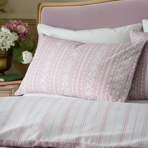 Valge-roosa laiendatud voodipesu 230x220 cm Regency Stripe - Catherine Lansfield-image-3