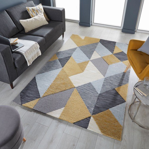 Kollane/hall vaip 120x170 cm Icon - Flair Rugs-image-4