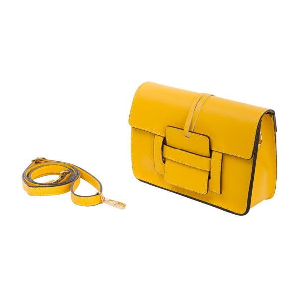 Žlutá kabelka z pravé kůže Andrea Cardone Paolo