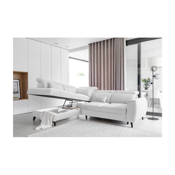 Valge sametist lahtikäiv/sahtliga nurgadiivan (vasak nurk/L-kujuline) Noble – ELTAP-image-3