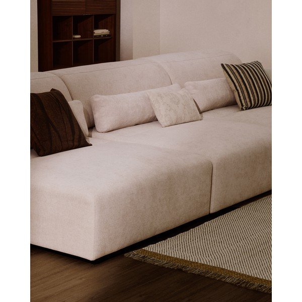 Beež šenilldiivan lamamisdiivan tugitooliga 410 cm Lares - Kave Home-image-3