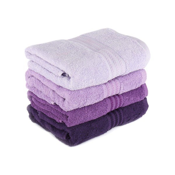 4 lilla puuvillase rätiku komplekt, 50 x 90 cm Rainbow - Foutastic-image-1