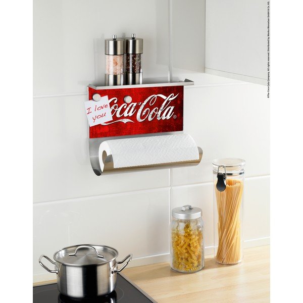 Magnetický držák na utěrku s poličkou Wenko Coca-Cola Classic-image-1