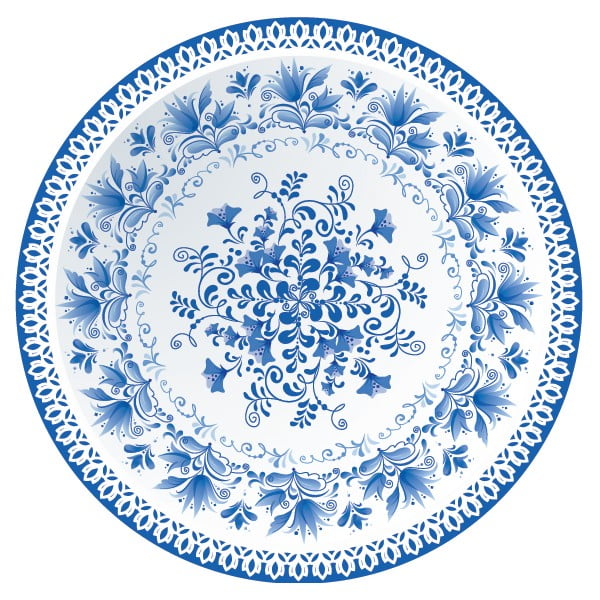 Sada 2 prostírání Nisha Blue Porcelain