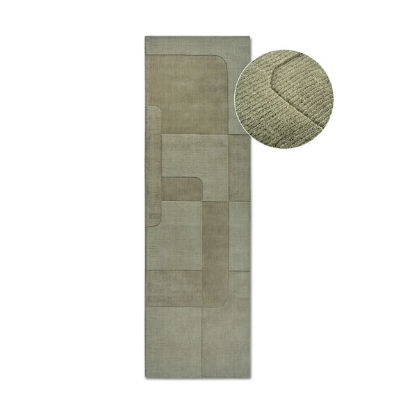 Roheline käsitsi kootud villane koridorivaip 80x250 cm Charlotte - Villeroy&Boch