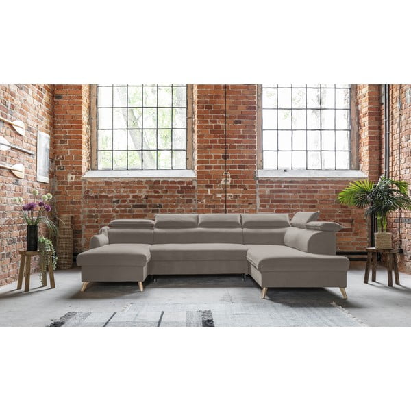 Helepruun sametist U-kujuline nurgadiivan (parem nurk) Sweet Harmony - Miuform-image-1