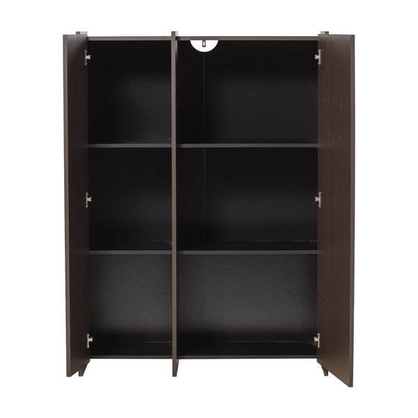 Tumepruun kapp saarepuust dekooriga 102x140x44 cm Brock - WOOOD-image-3