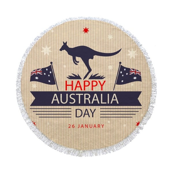 Kulatá plážová osuška Homemania Australia Kangaroo Happy Day, Ø 150 cm