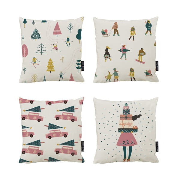 Jõulumotiividega padjakatted 4tk komplektis 45x45 cm Holiday Mood – Butter Kings
