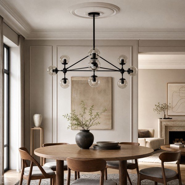 Must metallist ripplamp klaasist varjuga Abira - Premier Housewares-image-2