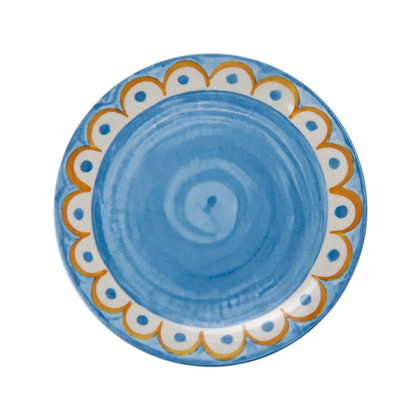 Helesinised portselanist taldrikud 6tk komplektis ø 27 cm Tangeri blue - Villa Altachiara