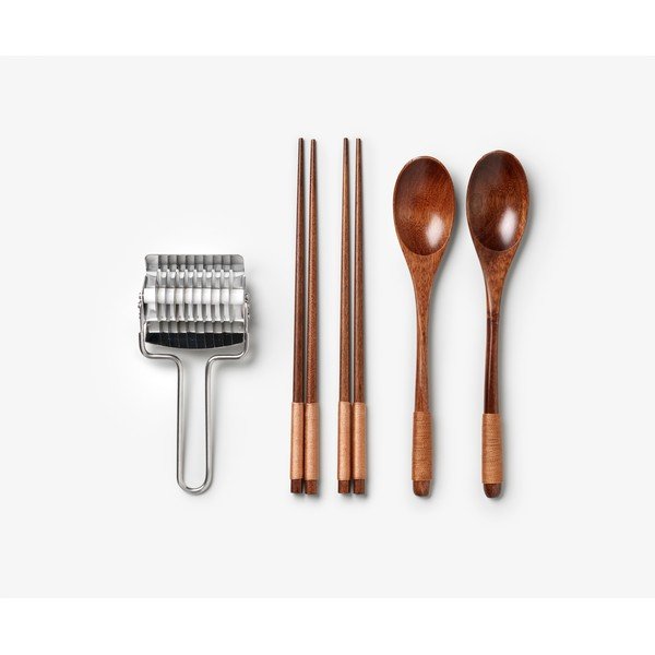 Sinised roostevabast terasest/bambusest söögipulgad komplektis kahele inimesele The Essentials - Ramen Tools - Printworks-image-3