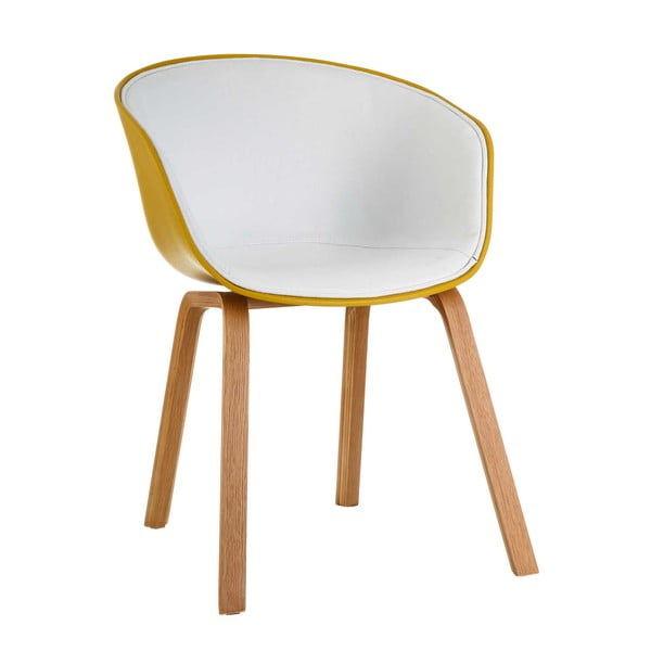 Žlutá židle s nohami z jedlového dřeva Tropicho Modern