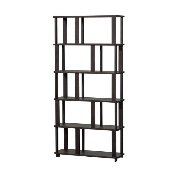 Tumepruun tammepuidust raamaturiiul 90x186x30 cm Riss - WOOOD-image-3