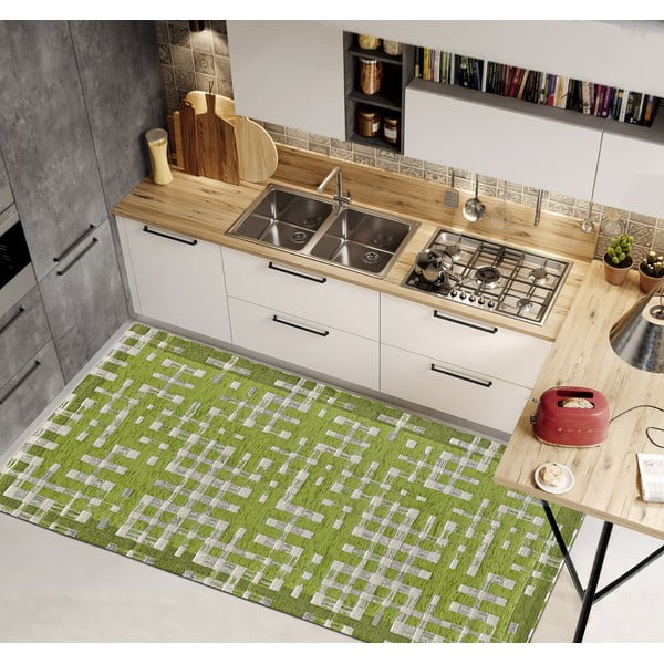 Roheline pestav koridorivaip 55x115 cm Dama Verde - Floorita-image-1