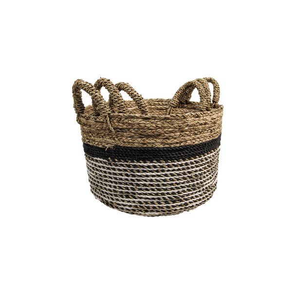 Komplekt 3 korvi Raffia Natural Gris - HSM collection-image-1