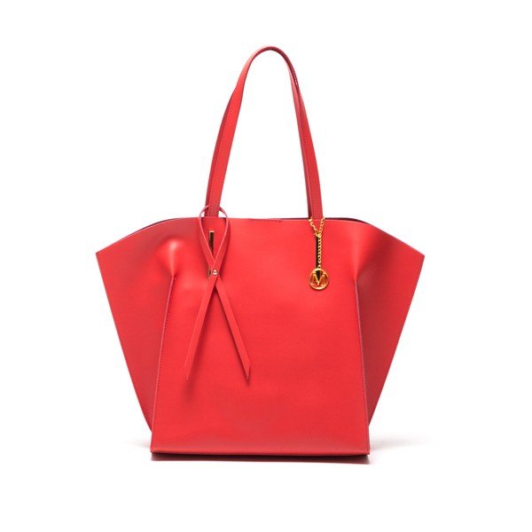 Červená kožená kabelka Mangotti Kalina