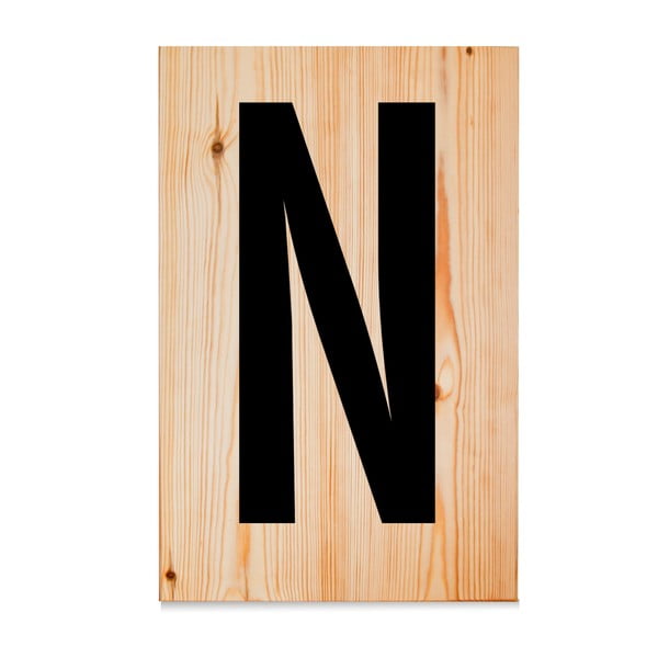 Dřevěná cedule Letters N