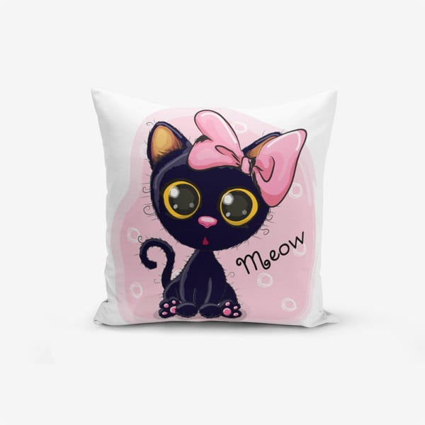 Puuvillasegust padjapüür Meow Catcik, 45 x 45 cm - Minimalist Cushion Covers
