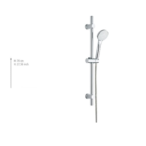 Hõbedane roostevabast terasest dušikomplekt 70 cm Uno - Allstar-image-3