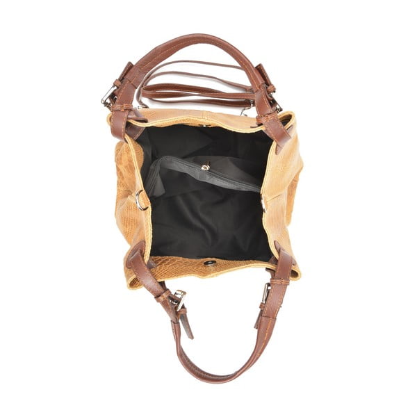 Konjaki pruun nahast käekott Python Cognac - Luisa Vannini-image-3