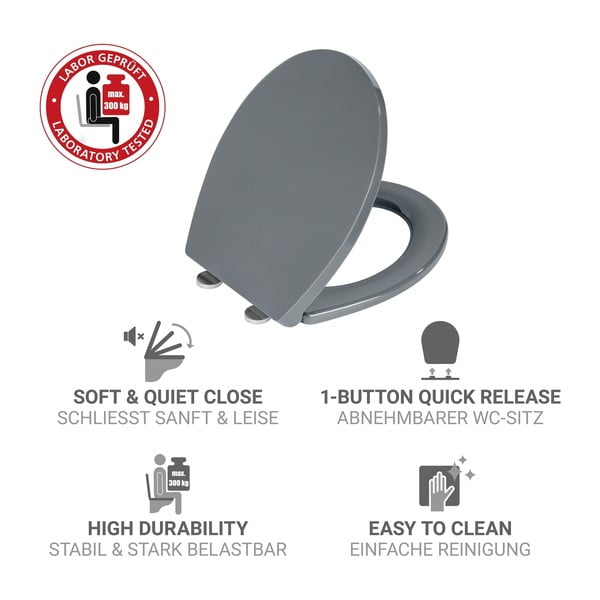 Automaatse sulgumisega prill-laud 37 x 44,5 cm Ostuni - Wenko-image-4