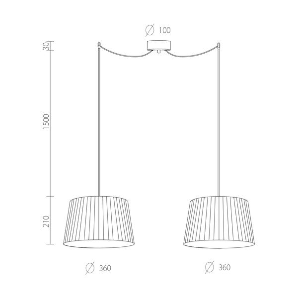 Must kahetasandiline rippvalgusti KAMI Elementary M 2S Kami - Sotto Luce-image-2