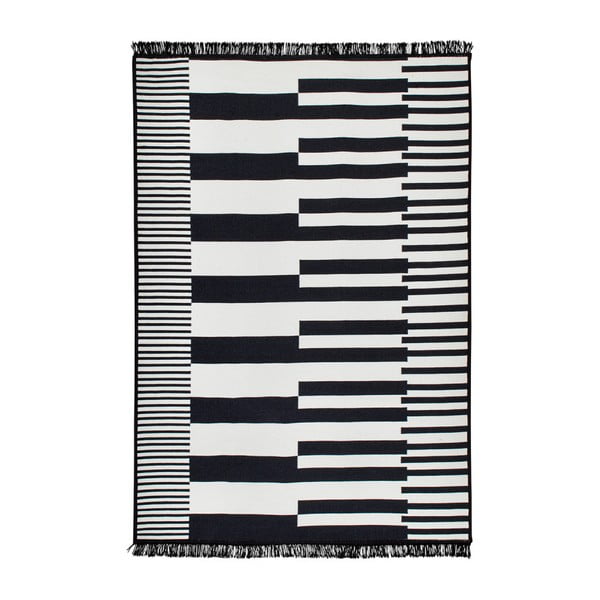 Černo-bílý oboustranný koberec Klotho, 160 x 250 cm