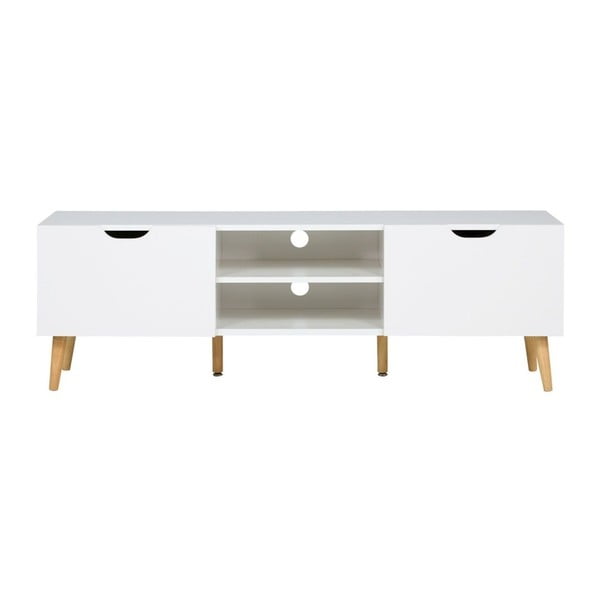 Bílý dřevěný TV stolek SOB York