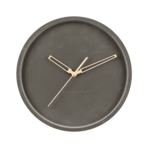 Tmavě šedé sametové nástěnné hodiny Karlsson Lush, ø 30 cm