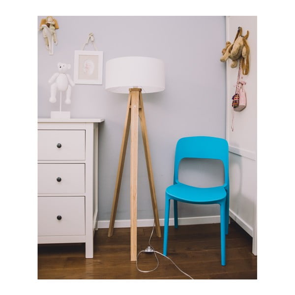 Valge varju ja läbipaistva kaabliga põrandalamp Wanda - Ragaba-image-2