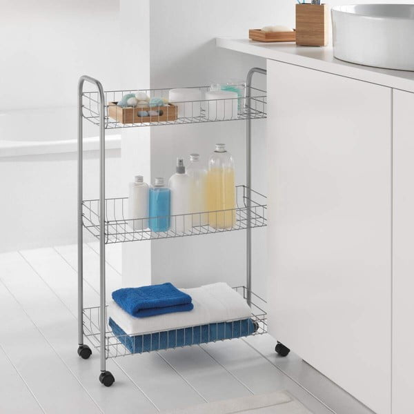 Liigutatav statiiv 3 riiuliga Ascona Slim De Luxe, kõrgus 84 cm - Metaltex-image-3